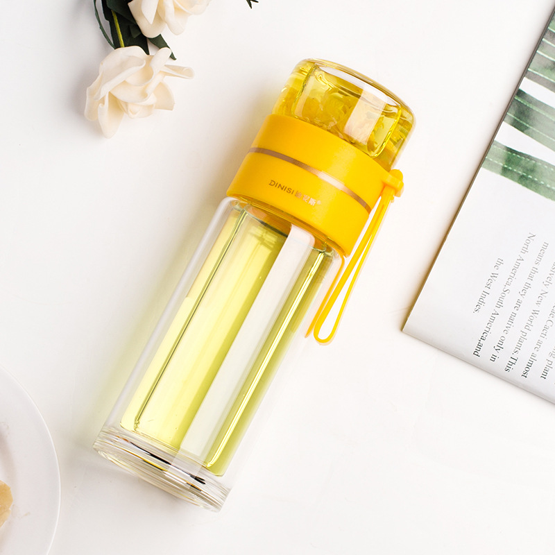 Glass Water Bottle with Tea Infuser Filter