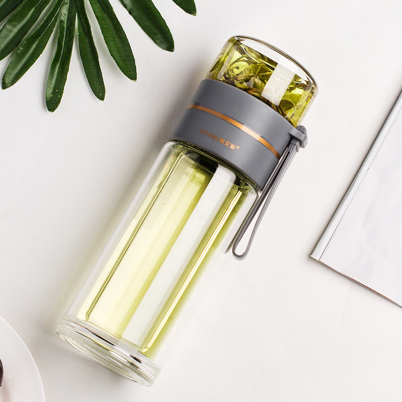 Glass Water Bottle with Tea Infuser Filter